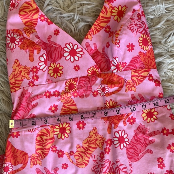 Lilly P pink/coral tiger halter dress - Picture 6 of 9